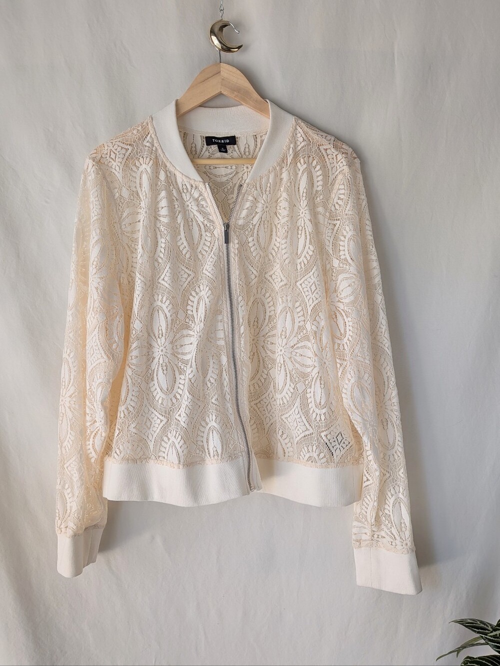 torrid Ivory Lace Bomber Jacket